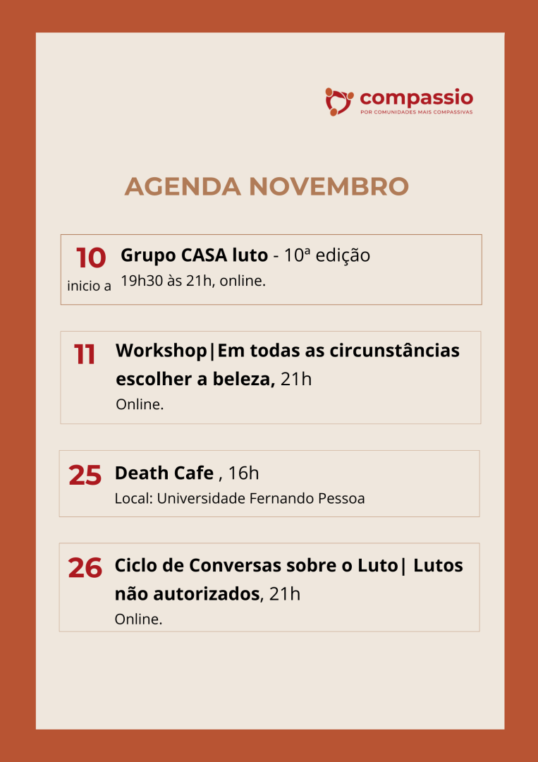 Agenda Novembro - Porto compassivo