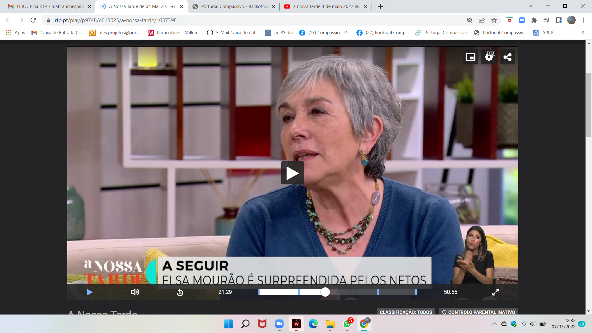 A coordenadora da Amadora Compassiva, Elsa Mouro esteve na RTP 1, a falar de cuidados paliativos e da Linque.