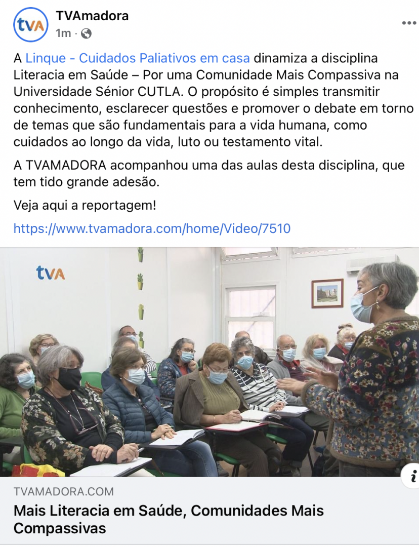 Literacia em sade para uma Comunidade mais Compassiva no CUTLA