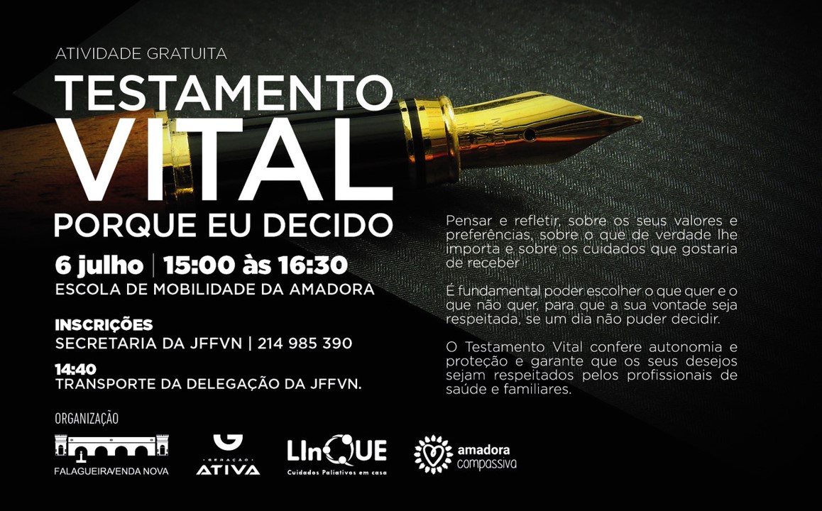 Workshop presencial - Testamento vital - Amadora
