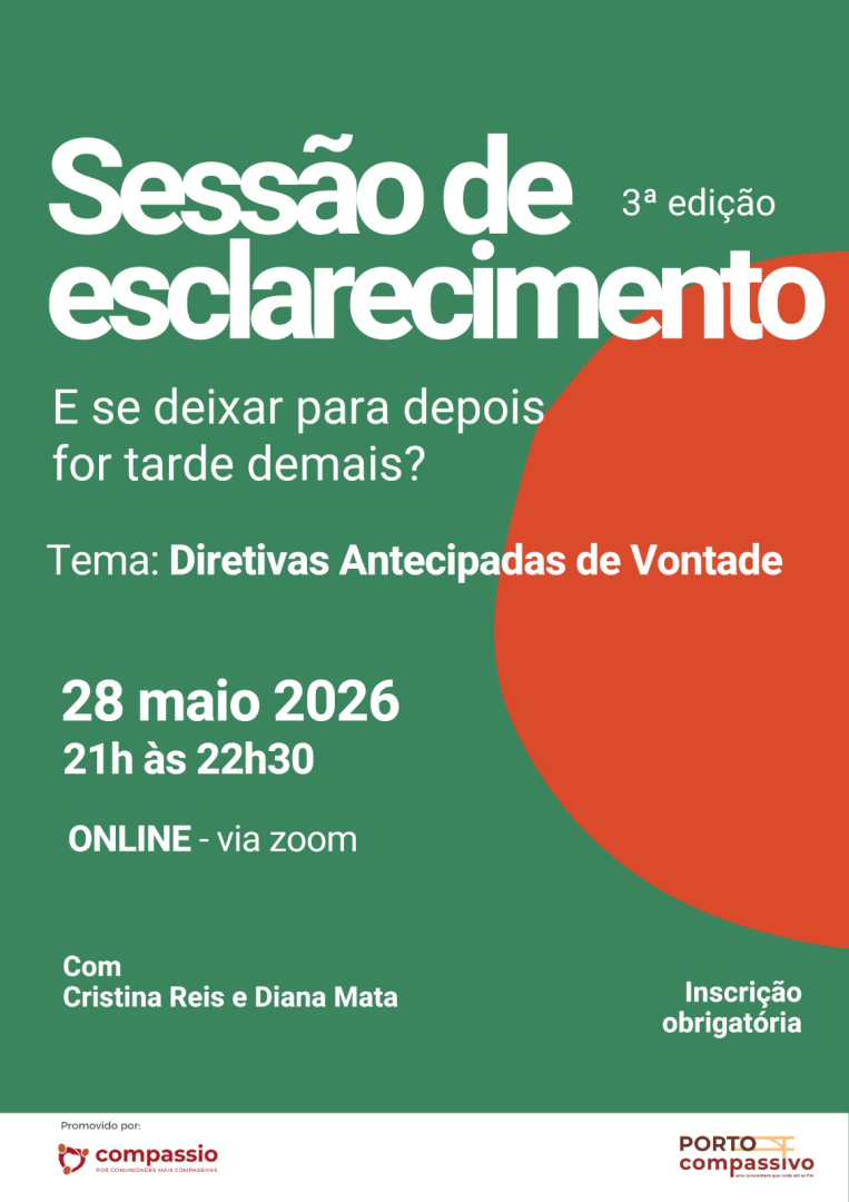 Sess�o de esclarecimento online: Diretivas Antecipadas de Vontade